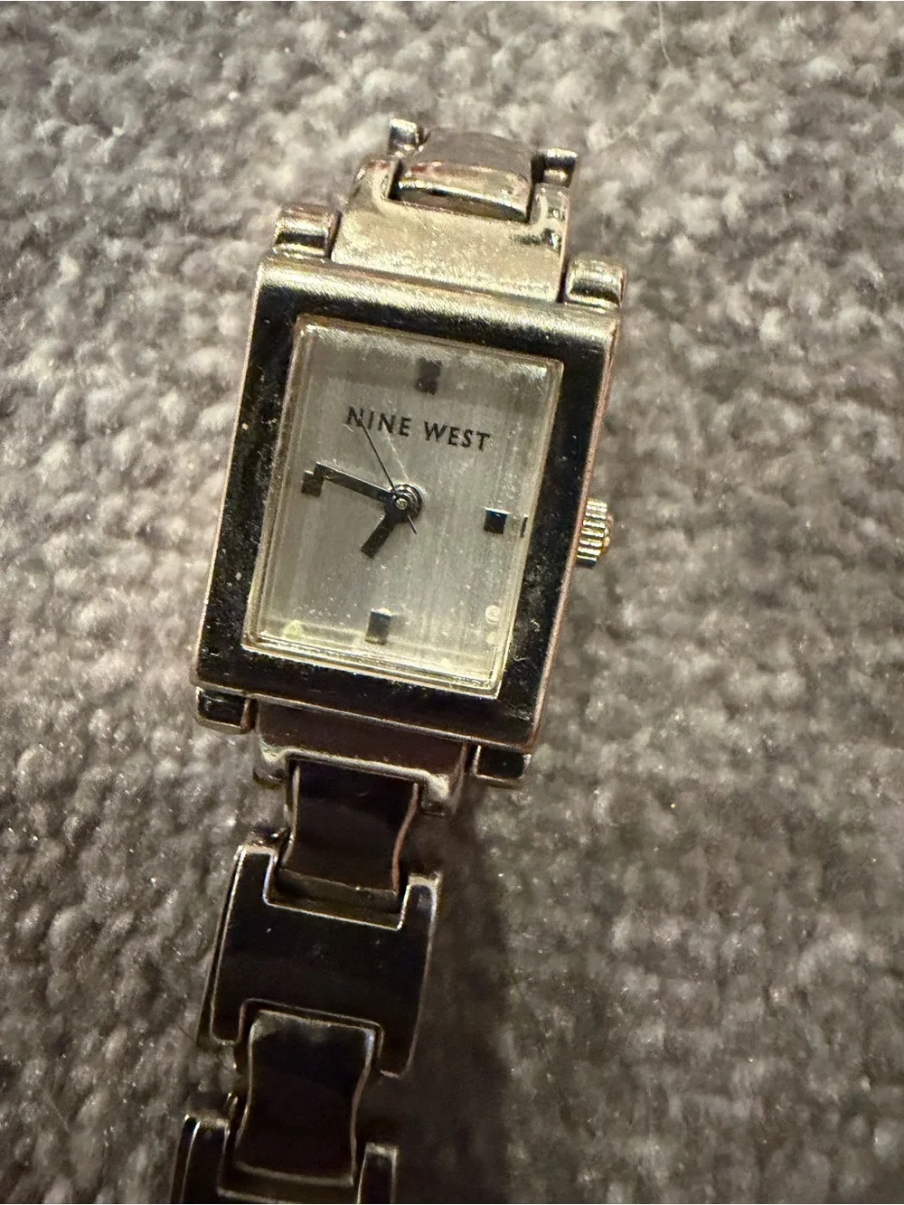 Nine West Silver-Tone Rectangular Bracelet Watch - Silver